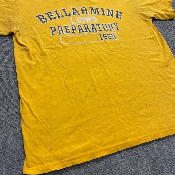 Vintage Yellow Champion Bellarmine Lions Preparatory Short Sleeve Tee - Picture 2 of 10